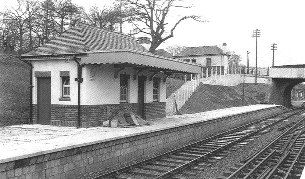 View showing the up platform waiting room with the ramp leading up to the road-side booking office