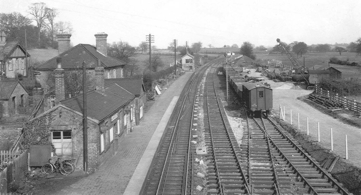 Looking towards Hatton from the road bridge on 17th March 1939, just a few months prior to the opening of double track and new station