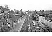 Looking towards Hatton from the road bridge on 17th March 1939, just a few months prior to the opening of double track and new station
