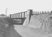 View of the under bridge built on the skew carrying the Birmingham & North Warwickshire Railway over a minor road near Danzey for Tanworth