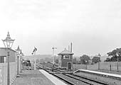 Close up of the Birmingham end of the station with the crossover leading to the goods yard on the left