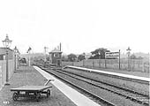 Looking towards Birmingham and the signal box shortly after the station was opened in 1908