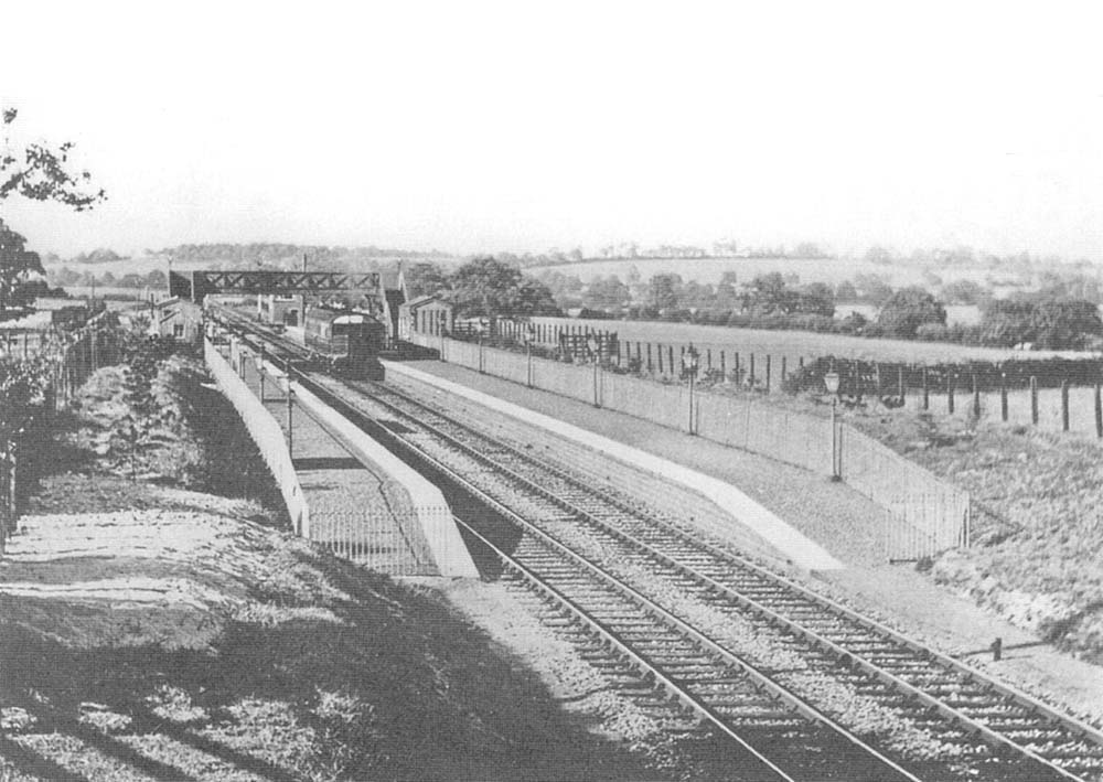 An elevated view of Danzey for Tanworth station which illustrates the rural location of the station when first built