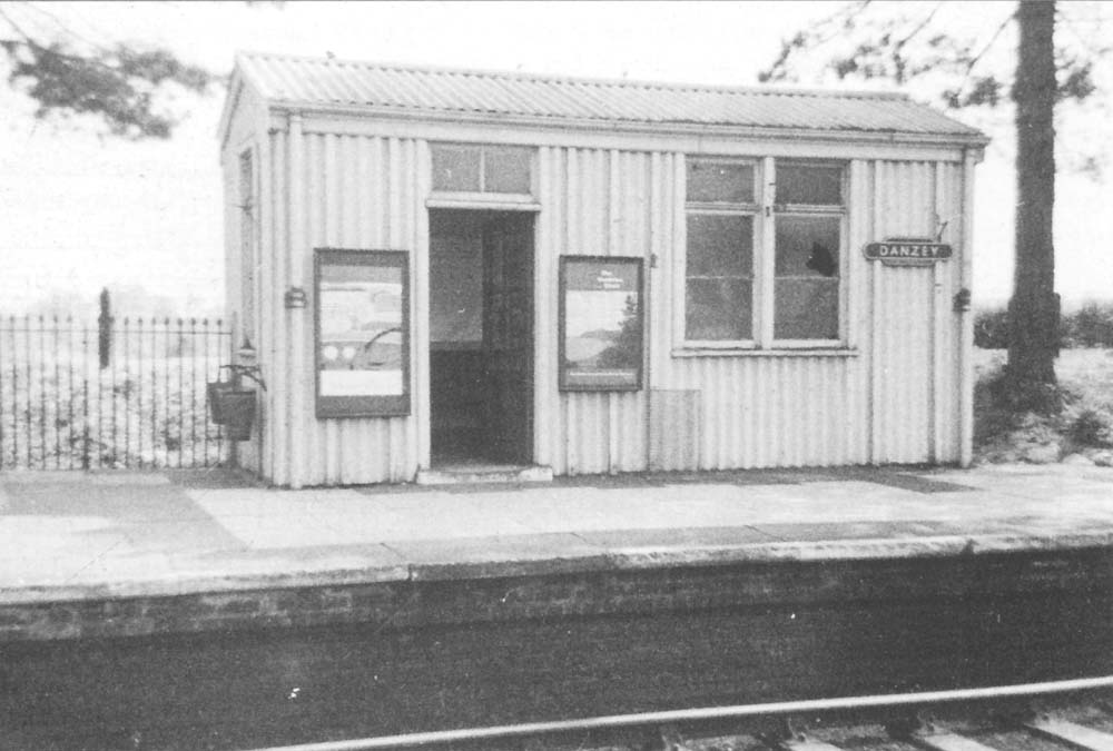 View from the up platform of the basic passenger facilities located on the down platform of Danzey for Tanworth station