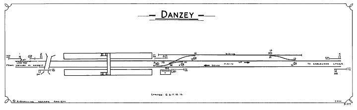 A low resolution version of the Signalling Diagram for Danzey Signal Box produced courtesy of the SRS