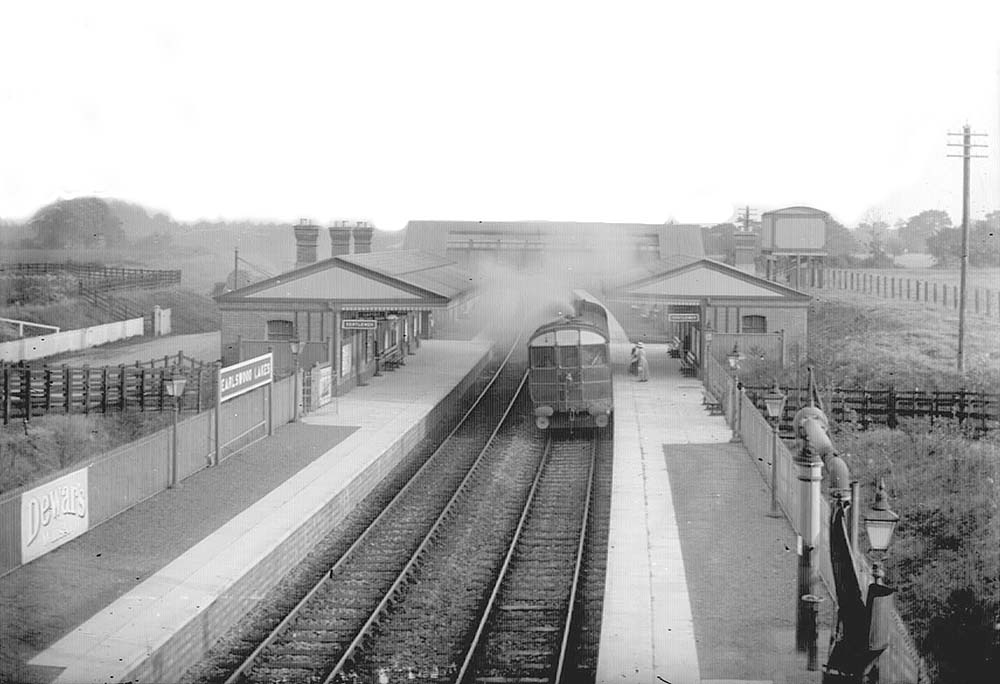 A GWR steam Rail Car stands at Earlswood Station on an up local passenger service to Moor Street