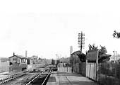 View of Fenny Compton station looking south towards Banbury from the down platform