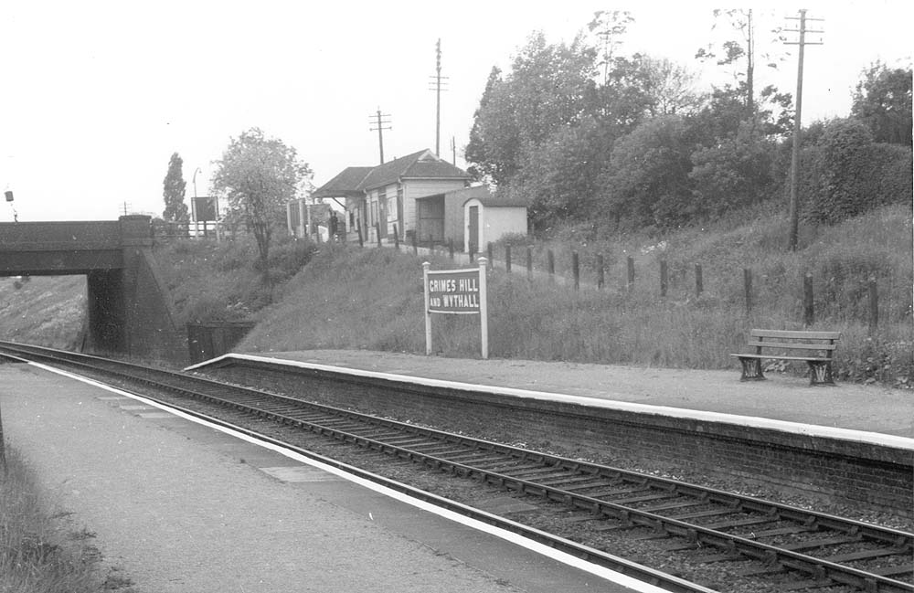 A 1950s view of the Booking Office standing on Norton Lane at the approach to Grimes Hill & Withall Halt's up platform
