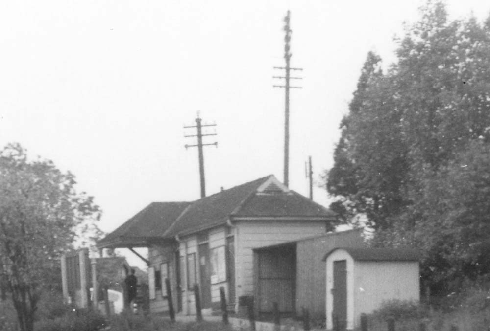 Close up showing the Booking Office on Norton Lane showing that the ticket office was on the left under the canopy and a waiting room in the centre