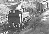 Ex-GWR 0-6-0PT 8750 class Pannier No 9753 being re-railing by the Tyseley Breakdown gang in 1962