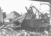 Photograph of Handsworth & Smethwick Goods shed on the morning after the night raid of 11th to 12th December 1940