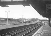 Looking along Platform One of Handsworth & Smethwick station towards Wolverhampton with Watville Road bridge in the distance