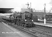 Rebuilt WC 4-6-2 No 34098 'Templecombe' storms through Hatton on a returning FA special on 27th April 1963