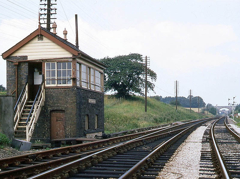 Looking towards Solihull with Shrewley Common overbridge in the distance and Hatton North Signal Box on the left