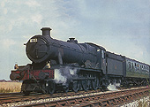 GWR 4-6-0 49xx 'Hall' class No. 4902 'Aldenham Hall' on a seven coach express