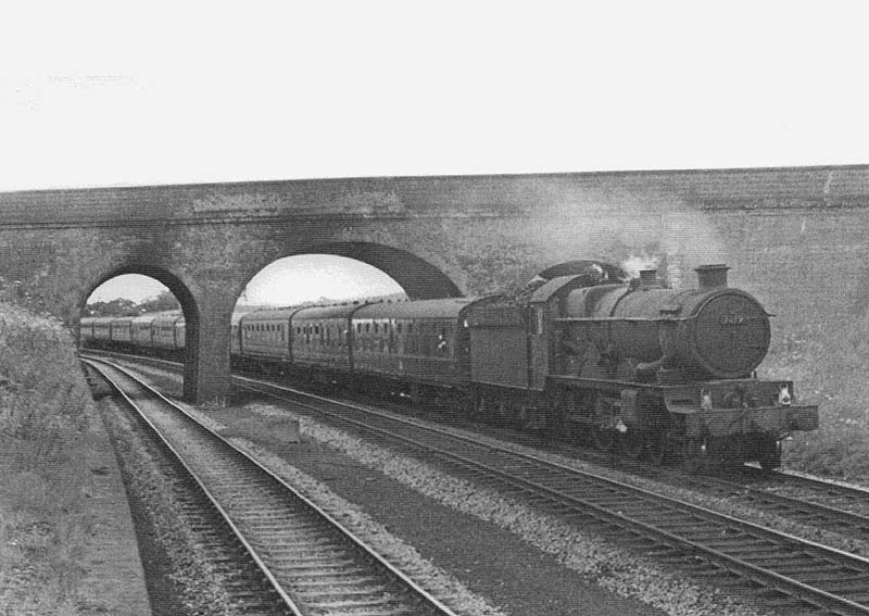 British Railways built Castle Class No 7019 'Fowey Castle' is seen prior to receiving its double chimney in September 1958