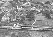 An aerial view of the North Warwickshire station and the approach road from the town's High Street seen at the top of the photograph