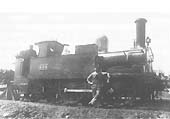 GWR 0-4-2T 517 class No 539 is seen buffered up to the stops on the track adjacent to the branch line locomotive shed