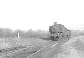 British Railways built 0-6-0PT 94xx class No 9432 is seen at the head of the 'Henley goods' as it runs forward from the head shunt into the yard
