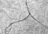 The 1872 Ordnance Survey Map showing the proposed route of the Rowington to Henley Branch Line