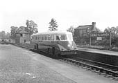 An unidentified GWR Railcar is seen passing through Henley-in-Arden on a down Moor Street to Stratford on Avon local passenger service