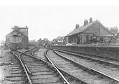 View looking in the direction of Rowington Junction showing Henley-in-Arden's disused original station and locomotive shed