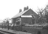 Close up showing Henley-in-Arden's original station building showing its use in the 1930s as accommodation for the station master