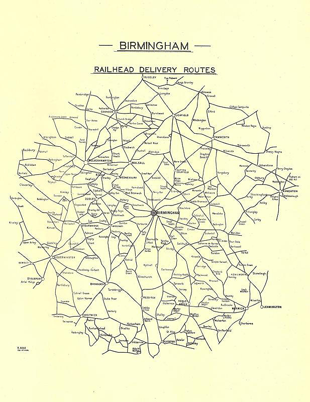 Map showing locations covered by the GWR's new service of 'Railhead Distribution for Speed and Satisfaction'