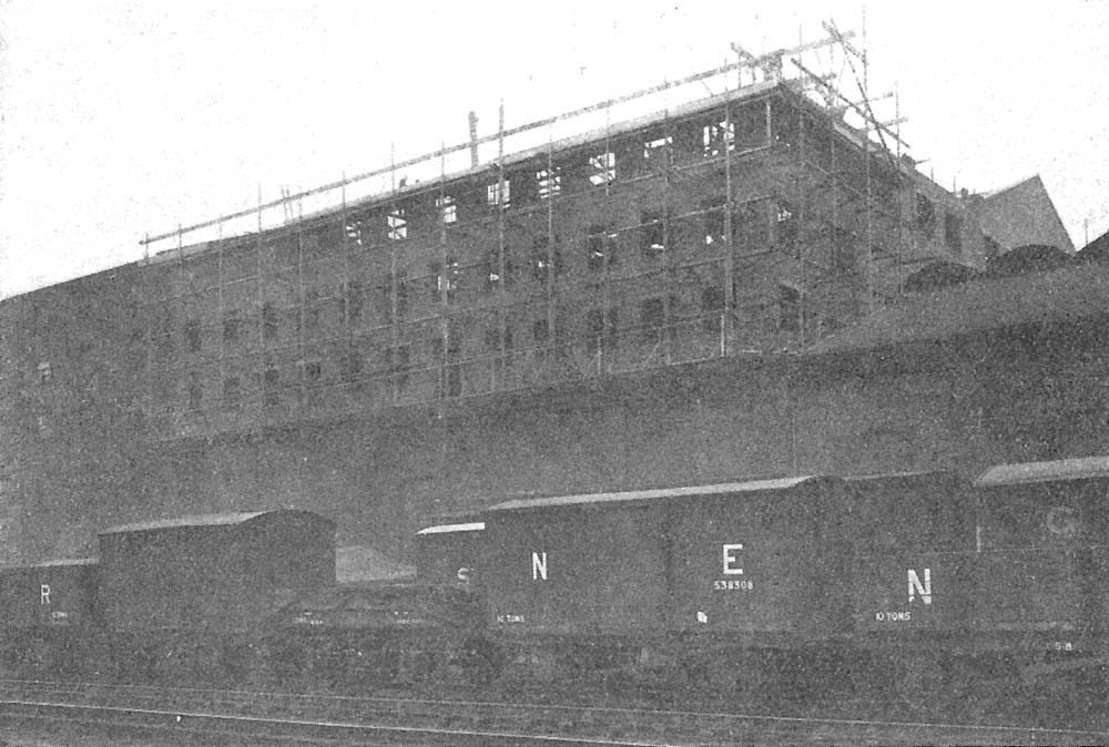 The three storey extension being added to the old Inwards (or Bottom) shed and warehouse during 1930