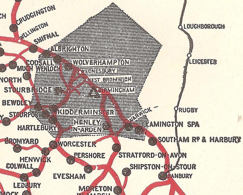 Map showing locations covered by the GWR's new service of 'Railhead Distribution for Speed and Satisfaction'