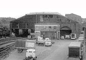 The old Inwards shed, now known as the Bottom shed, seen from the Pitsford Street side of the depot