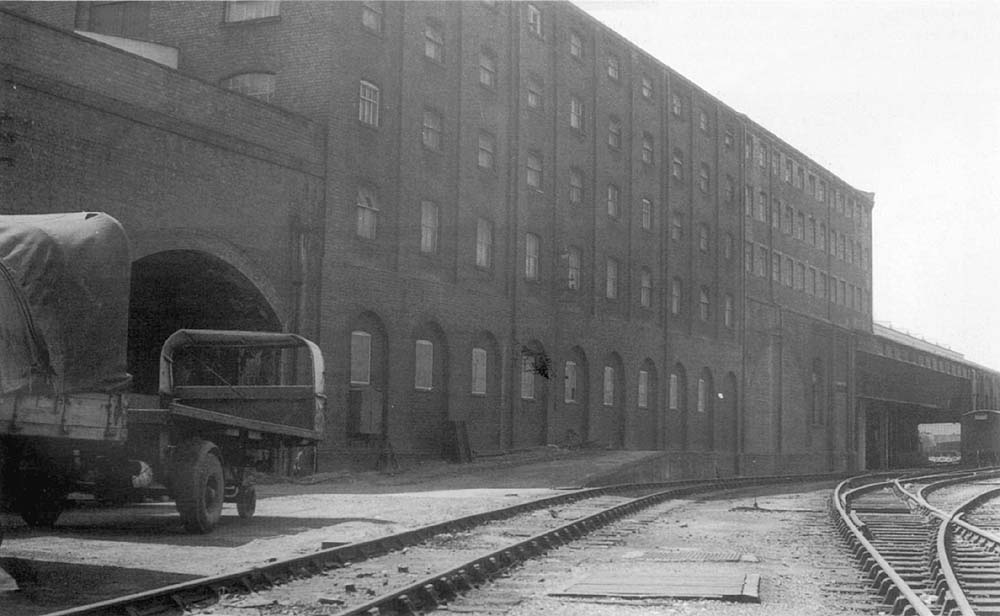 A last view of the Bottom shed and warehouse shortly before the  yard was to close to goods traffic forever