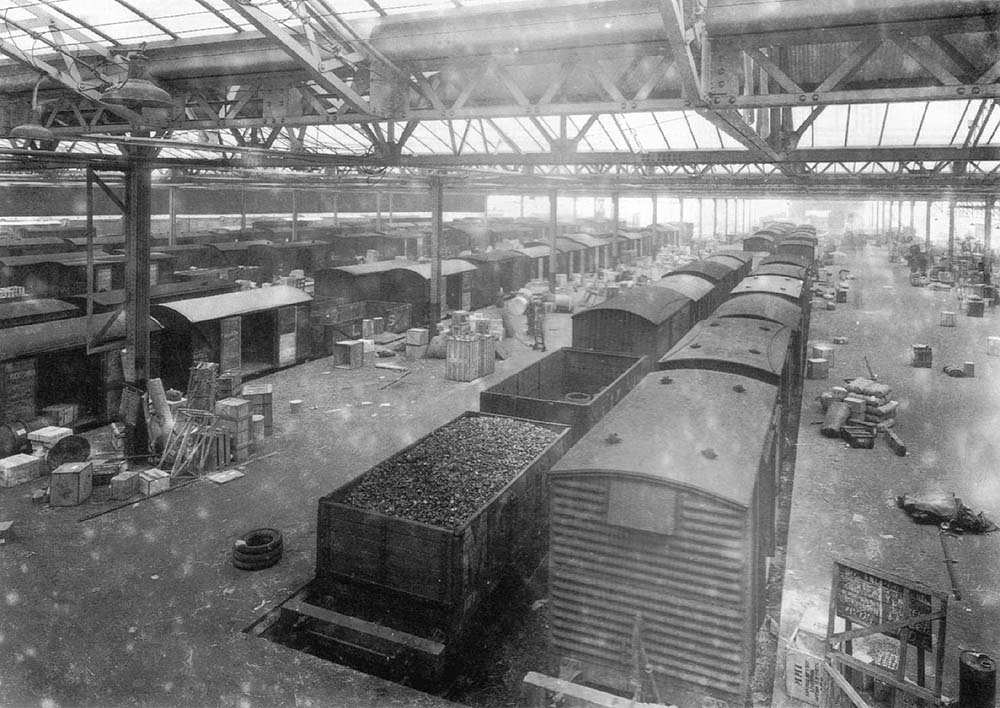 Inside 'Top' shed looking southwards along decks 2, 3 and 4 from the windows of the new elevated Invoice Office
