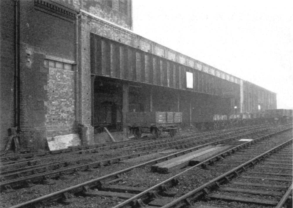 View of the old Inward sheds now converted for use as a warehouse by the addition of a shunting spur