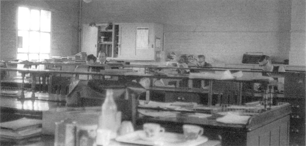 An internal view of Hockley's Correspondence Office seen in 1967 shortly before its closure