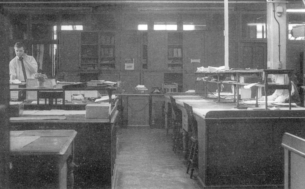 An internal view of the staff section of the Invoicing Office which was kept discrete from other activities