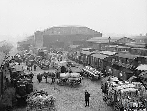 Looking towards the old Outward and Tranship shed with the area of the yard known as the 'The Farm' on the left
