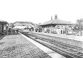 Edwardian view of Knowle and Dorridge station looking towards Birmingham with the down platform building on the left