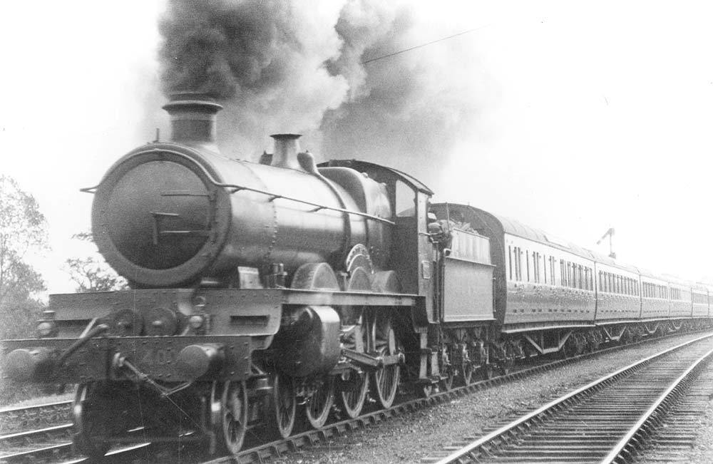 View of the GWR's founding member of the Star class, No 4000 'North Star' at the head of Paddington to Birmingham Snow Hill two-hour express