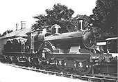 Great Western Railway 4-2-2 3031 or �Achilles� class No 3070 Earl of Warwick waiting at the original Knowle and Dorridge Station