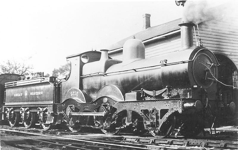 Great Western Railway 2-4-0 ‘3206’ or ‘Barnum’ class No 3212 seen waiting at the starting signal with an up local passenger train