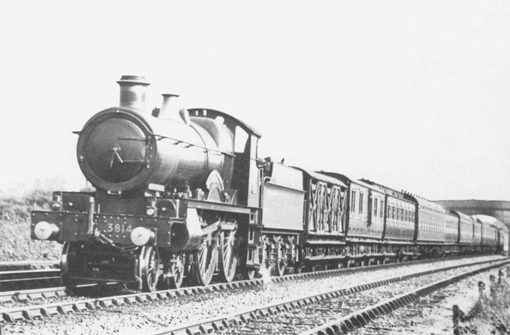 GWR 4-4-0 County class No 3814 County of Chester leaves Knowle & Dorridge on 12:30pm service to Birmingham on 25th August 1913