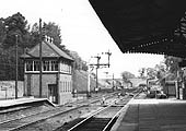 A close up showing the new signal box built in June 1932 and some of the track layout at the Birmingham end of the station