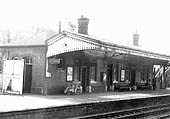 View from Platform 1 of Lapworth station's original station building as seen on 3rd June 1972