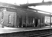 View looking towards Leamington showing the building erected on Platform 1 when the line was quadrupled