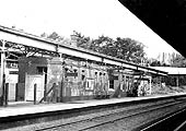View of the Birmingham end of Platform 2 showing the passenger building still in use on 3rd June 1972