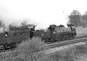 British Railways built West Country Class No 34094 'Mortehoe' heads through Lapworth on a football special on 27th April 1963