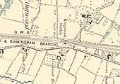 An 1886 Ordnance Survey map of Lapworth station showing the station without bay platform or goods yard