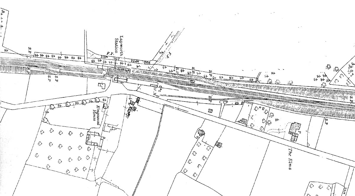 Layout of Lapworth station in its original form prior to the quadrupling of the tracks in the 1930s