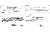 Letter regarding a trial over the Leamington South Junction taking place on the 15th July 1909